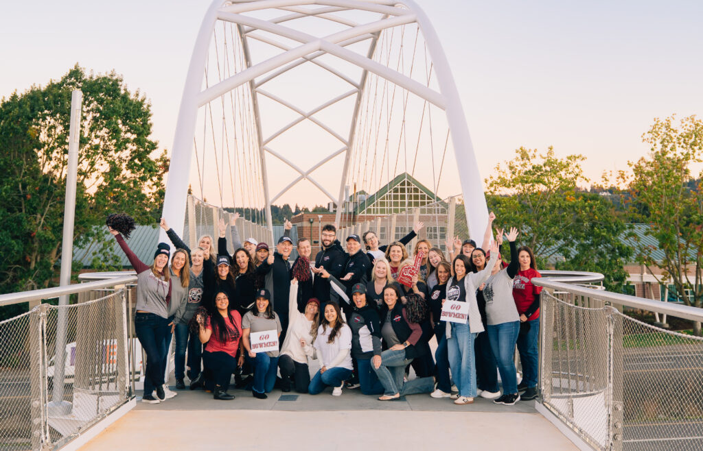 Our team in front of the YMCA